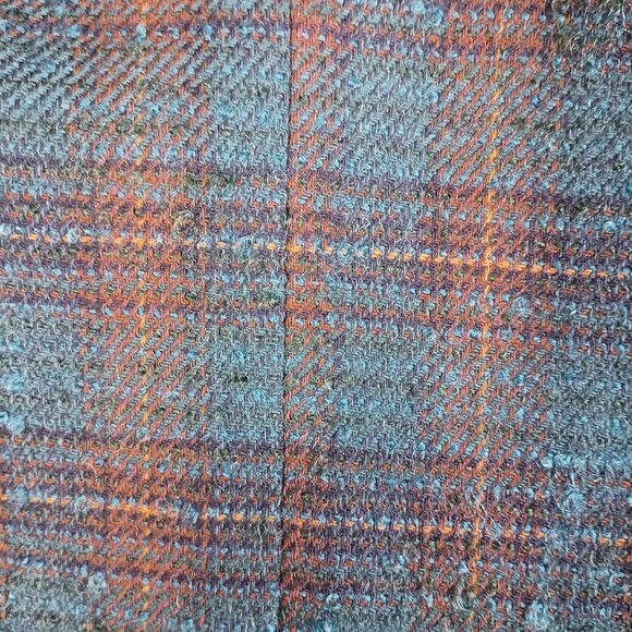 Vintage Pendleton 100% Virgin Wool Blue & Brown Tartan Plaid Women Size 8 Blazer - Picture 7 of 10